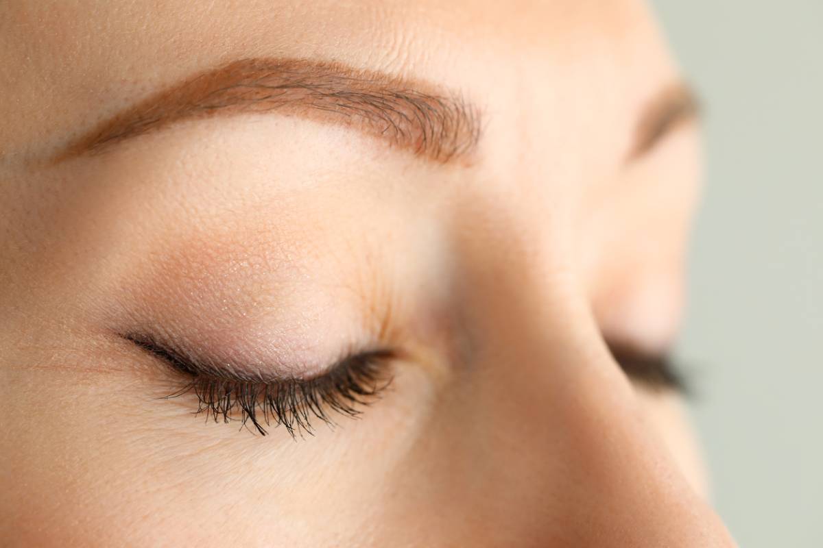 concept image of how eyelids show signs of aging