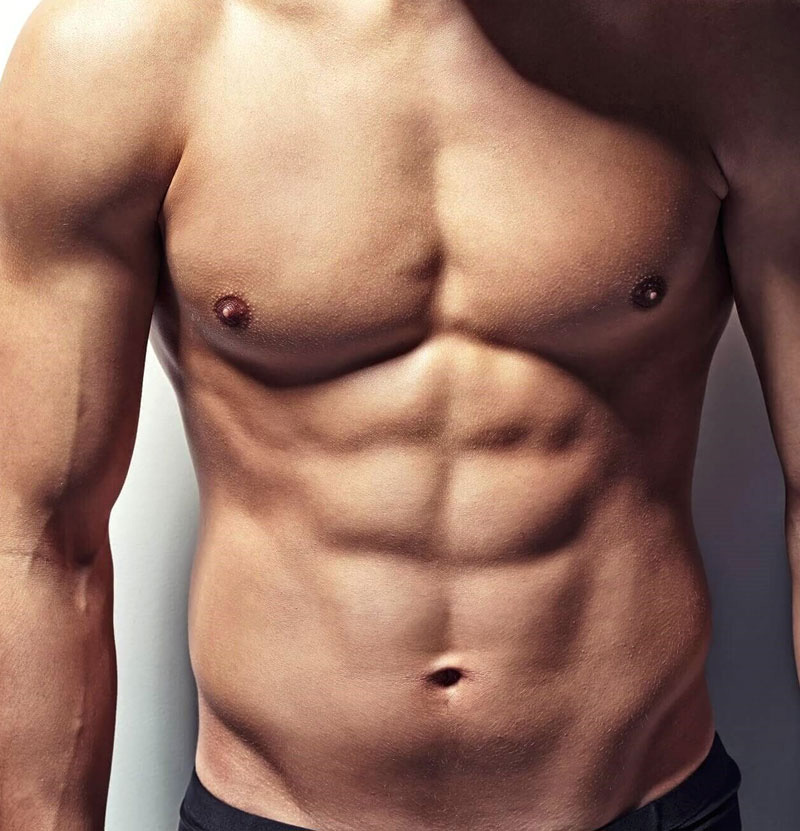 stock image of model with sixpack body