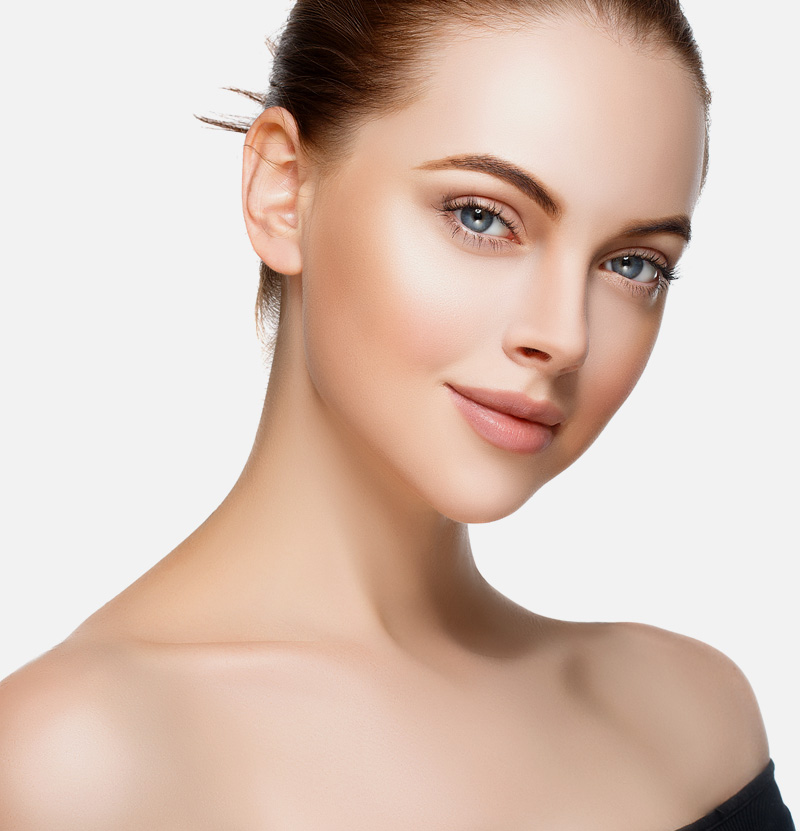stock image of model showing her neck
